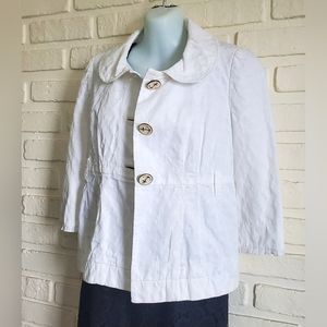 Juicy Couture White Peplum Babydoll Jacket Coat Size 4